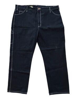 Dickies Men’s Navy Slim Straight Jeans with Contrast Stitching